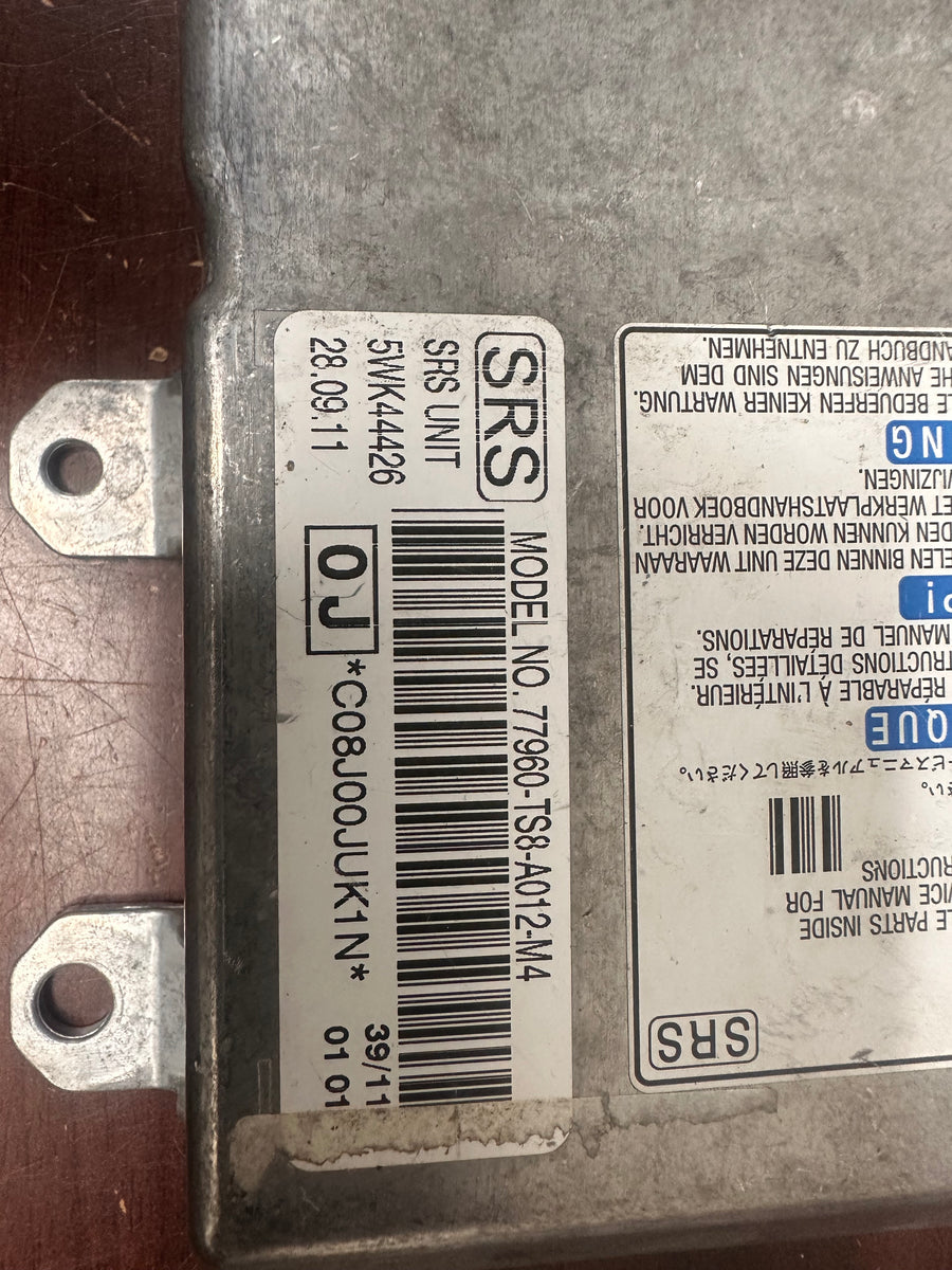 HONDA CIVIC SRS CONTROL MODULE UNIT PN: 77960-TS8-A012-M4 (P
