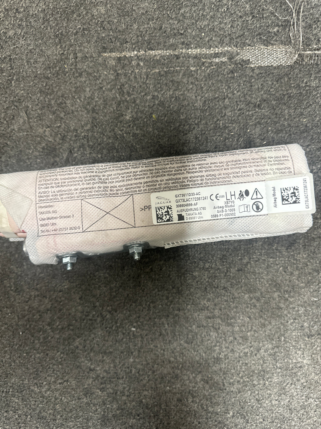 2018-2019 JAGUAR F-PACE FRONT DRIVER SEAT AIRBAG (LH) (P)