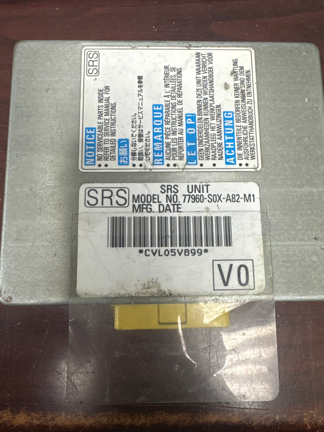 HONDA ODYSSEY AIRBAG CONTROL MODULE PN: 77960-S0X-A82-M1 (P)