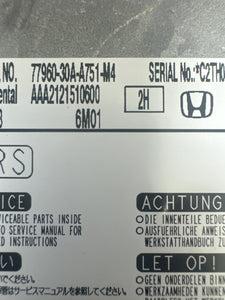 HONDA ACCORD AIRBAG CONTROL MODULE PN: 77960-30A-A751-M4 (P)