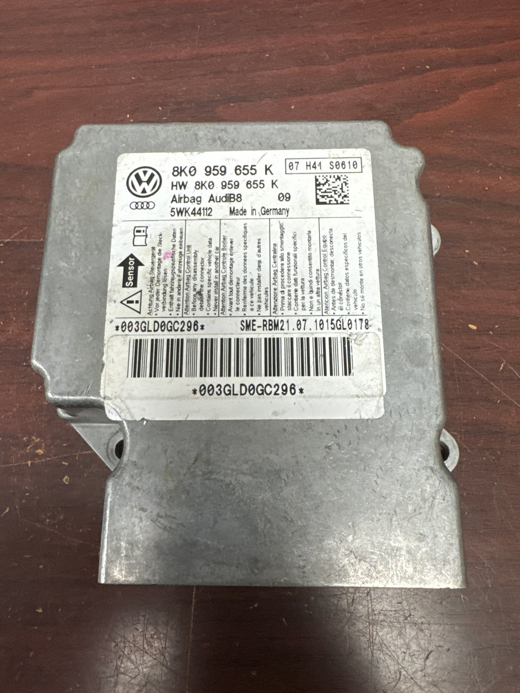 AUDI A5 AIRBAG CONTROL MODULE PN: 8K0 959 655K (P)