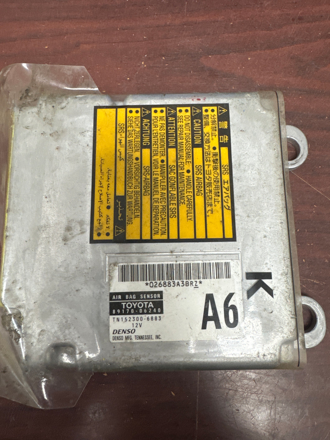 TOYOTA SOLARA AIRBAG CONTROL MODULE PN: 89170-06240 (P)
