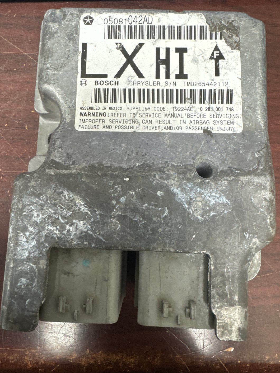 CHRYSLER 300 AIRBAG CONTROL MODULE PN: 05081042AD (P)
