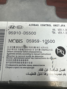 KIA OPTIMA AIRBAG CONTROL MODULE PN: 95910-D5500 (P)