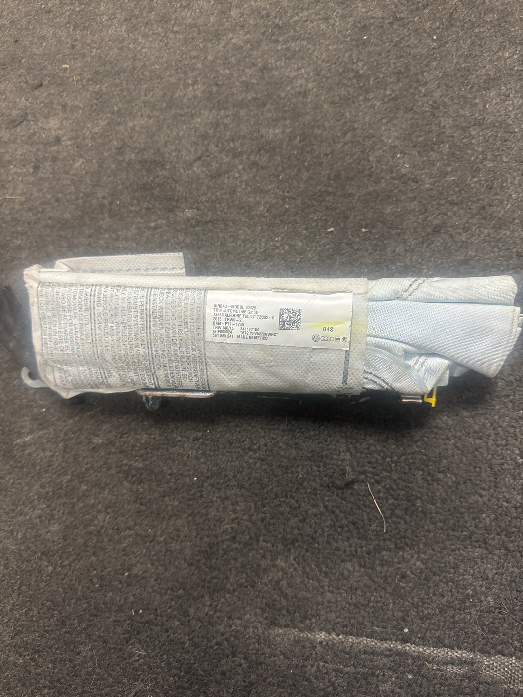 2012-2019 VOLKSWAGEN PASSAT FRONT LEFT DRIVER SEAT AIRBAG (LH) (P) CUT WIRE