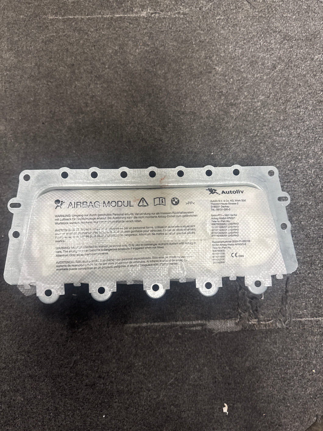 2012-2019 BMW 650I F06 GRAND COUPE FRONT RIGHT PASSENGER DASH AIRBAG (RH) (P)