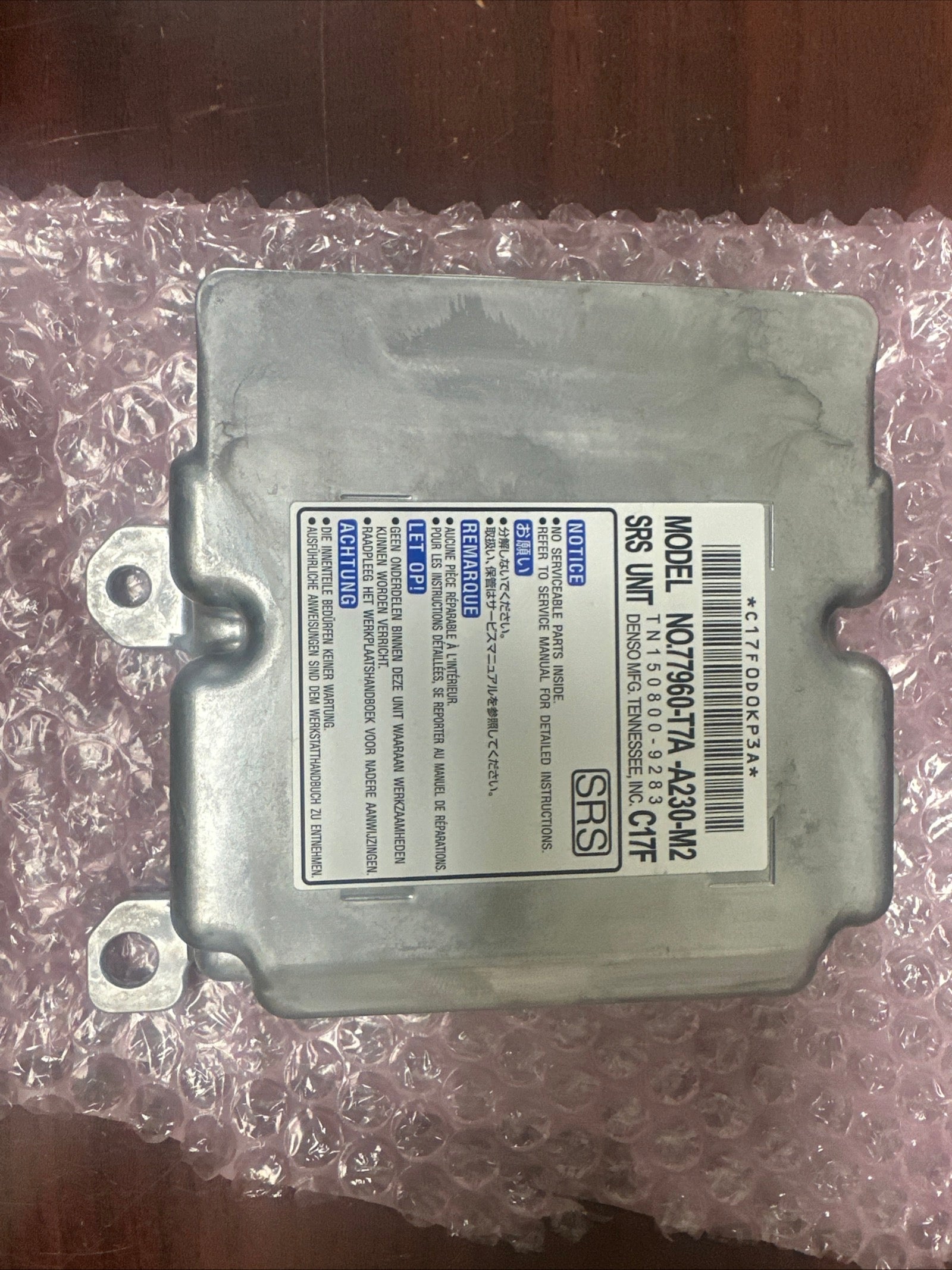 HONDA HR-V SRS CONTROL MODULE UNIT PN: 77960-T7A-A230-M2 (P 