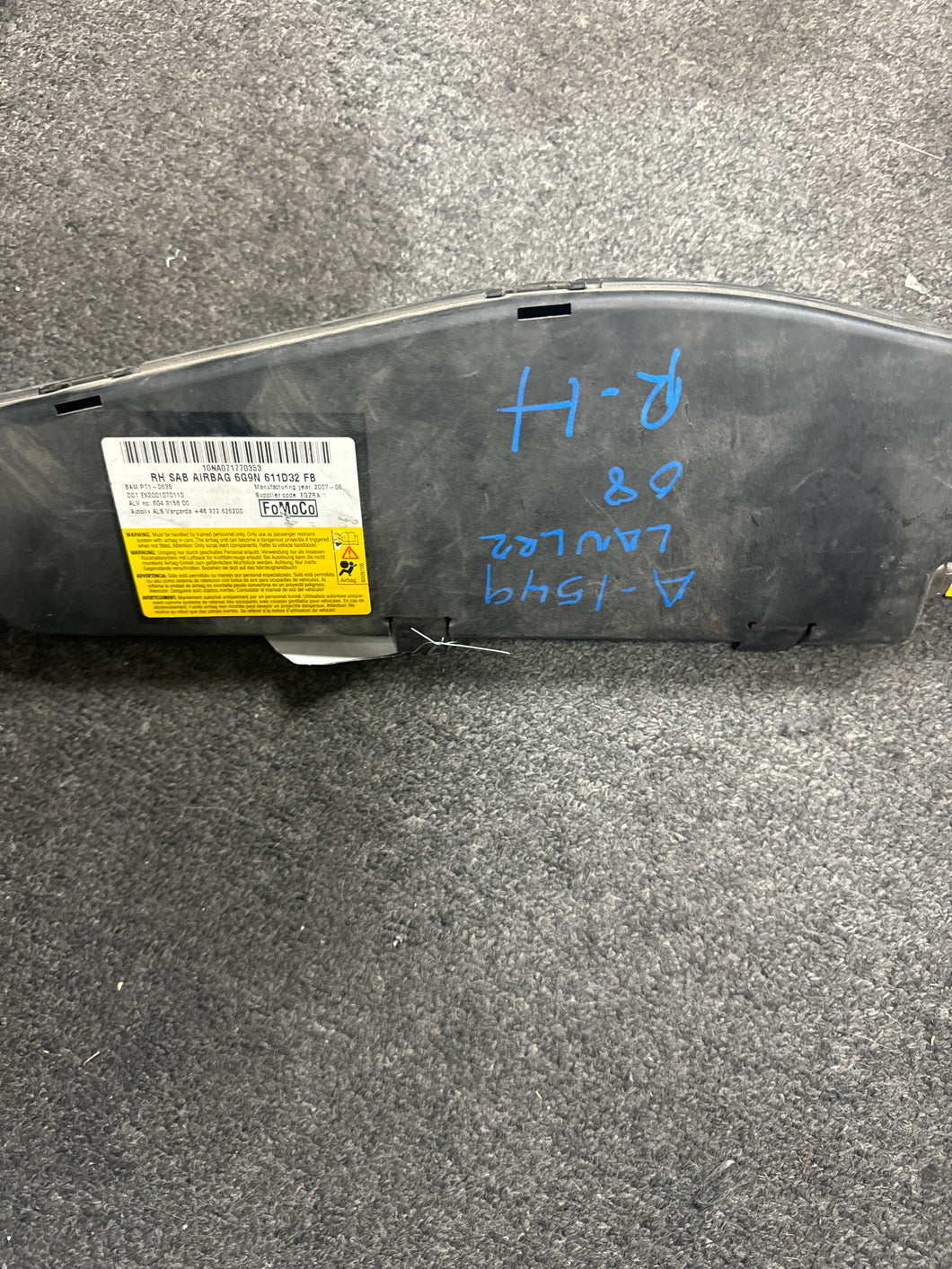 2005-2015 LAND ROVER LR2/RANGE ROVER PASSENGER SEAT AIRBAG (RH) (P)