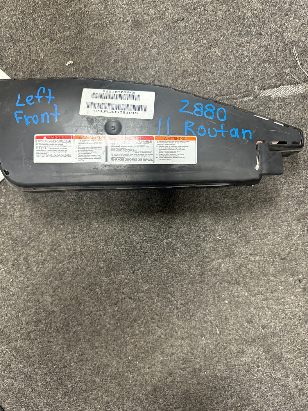 2011-2014 VOLKSWAGEN ROUTAN FRONT LEFT DRIVER SEAT AIRBAG (LH) (P)