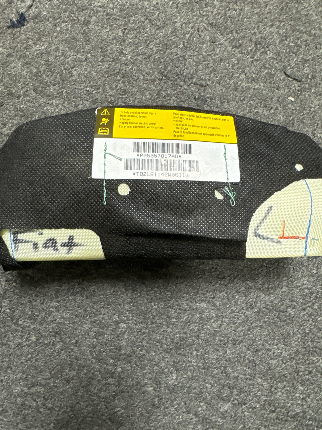 2012-2017 FIAT 500 DRIVER SEAT AIRBAG (LH) (P)