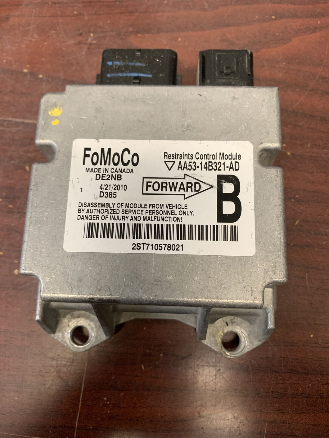 LINCOLN MKS AIRBAG CONTROL MODULE P/N AA5314B321AD (P)