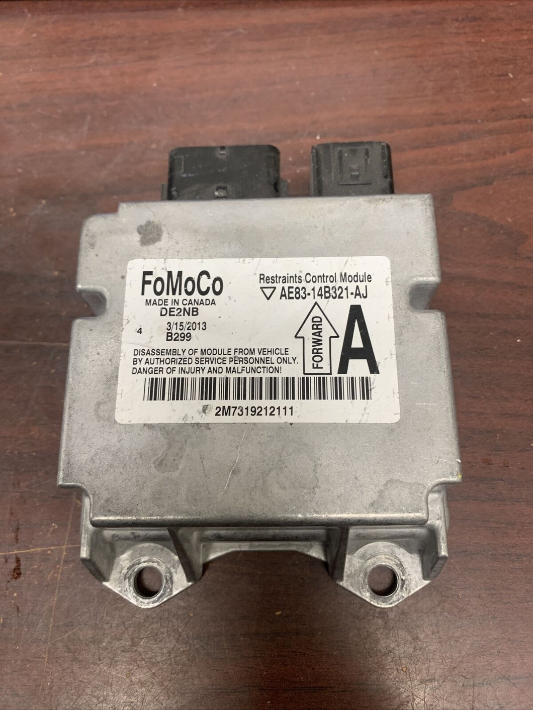 FORD FIESTA AIRBAG CONTROL MODULE P/N AE8314B321AJ (P)