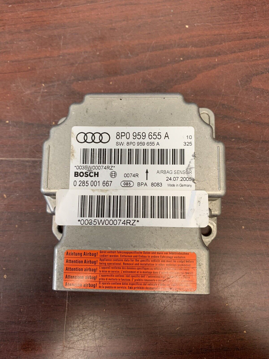 AUDI A3 AIRBAG CONTROL MODULE P/N 8P0959655A (P)