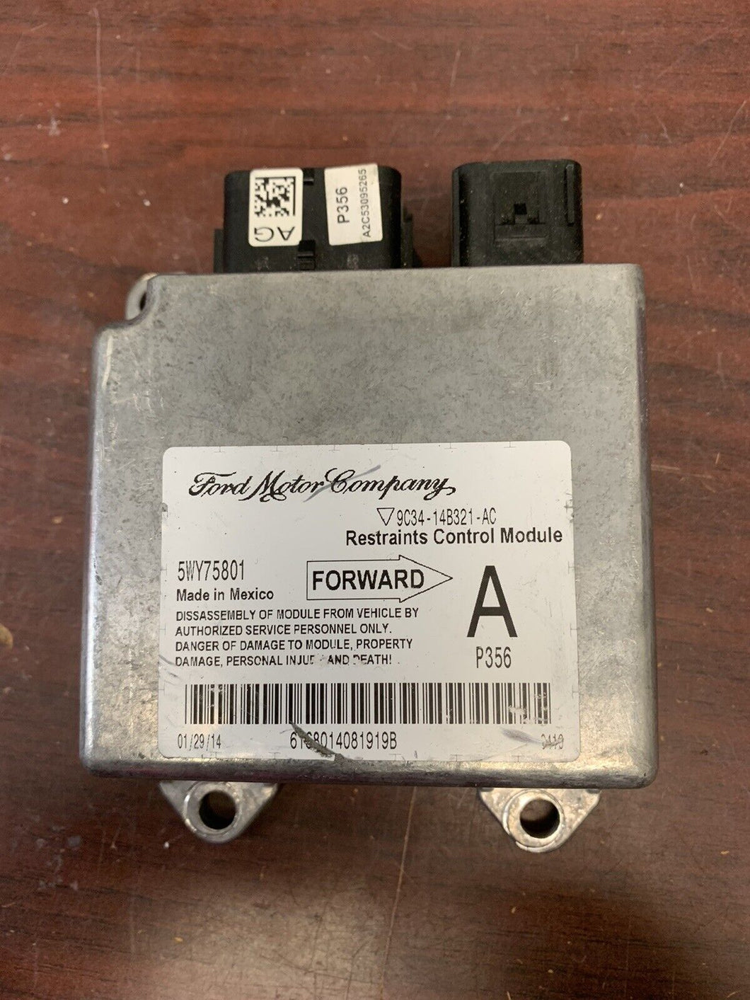 FORD F-250 SUPER DUTY AIRBAG CONTROL MODULE P/N 9C3414B321AC (P)