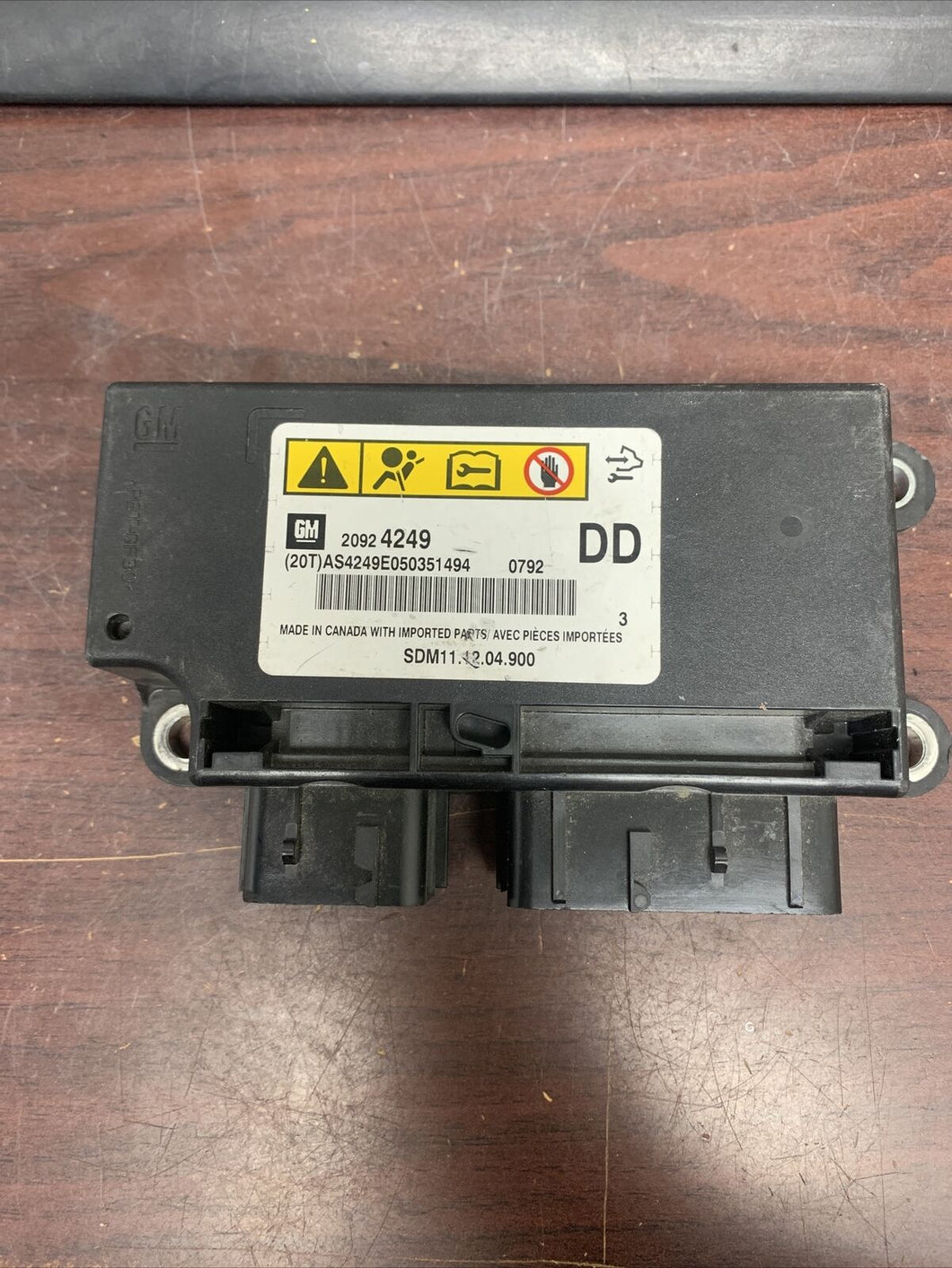 Chevrolet Impala Airbag Control Module P/N 20924249 (P)