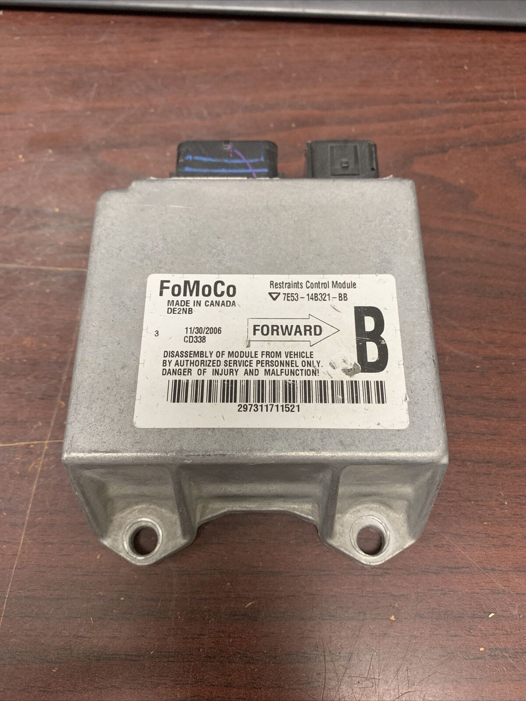 FORD FUSION AIRBAG CONTROL MODULE PN: 7E53-14B321-BB (P)