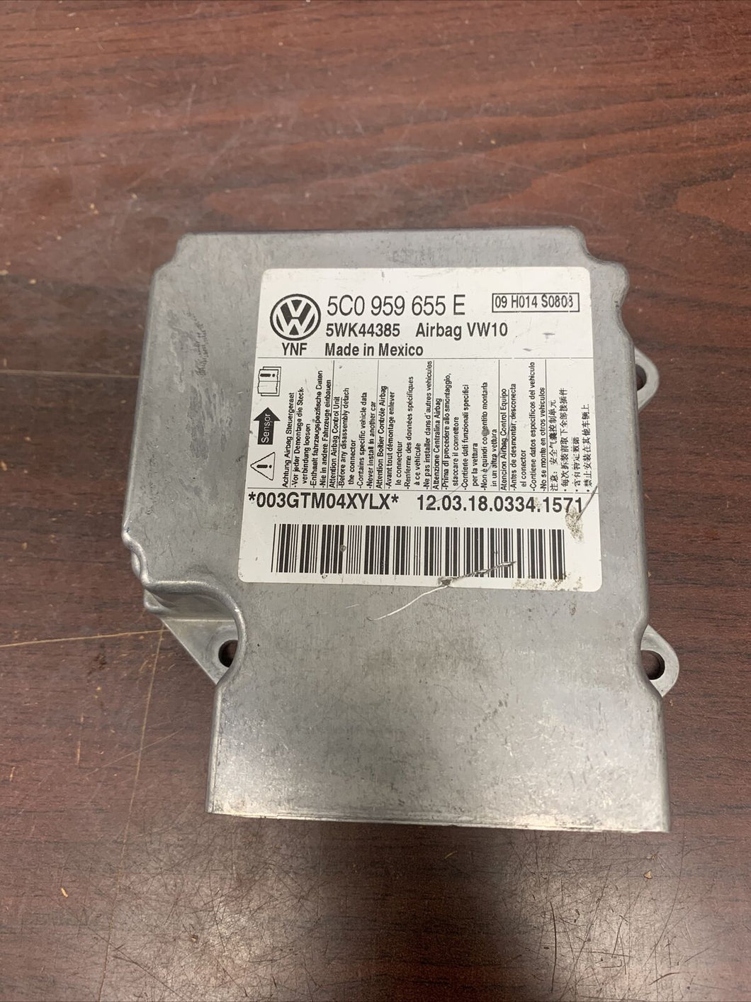 VOLKSWAGEN JETTA AIRBAG CONTROL MODULE P/N 5C0959655E (P)