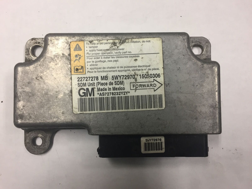 Chevrolet Malibu AIRBAG CONTROL Module P/N 22727278 (P)