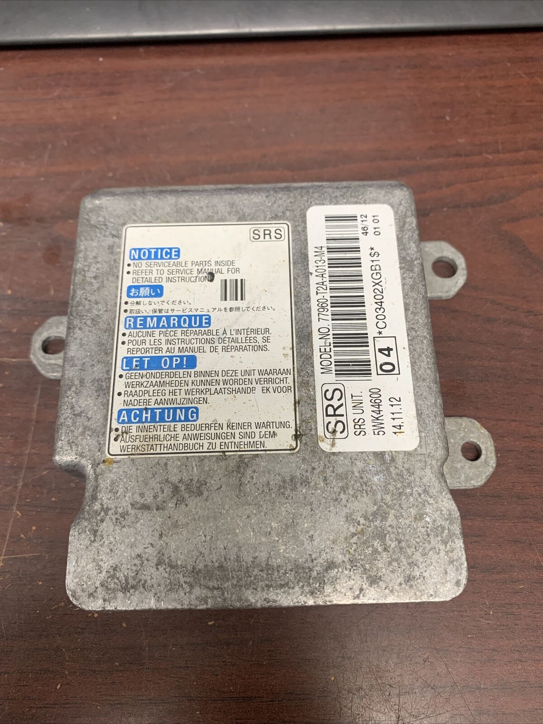 HONDA ACCORD AIRAG CONTROL MODULE P/N 77960T2AA013M4 (P)