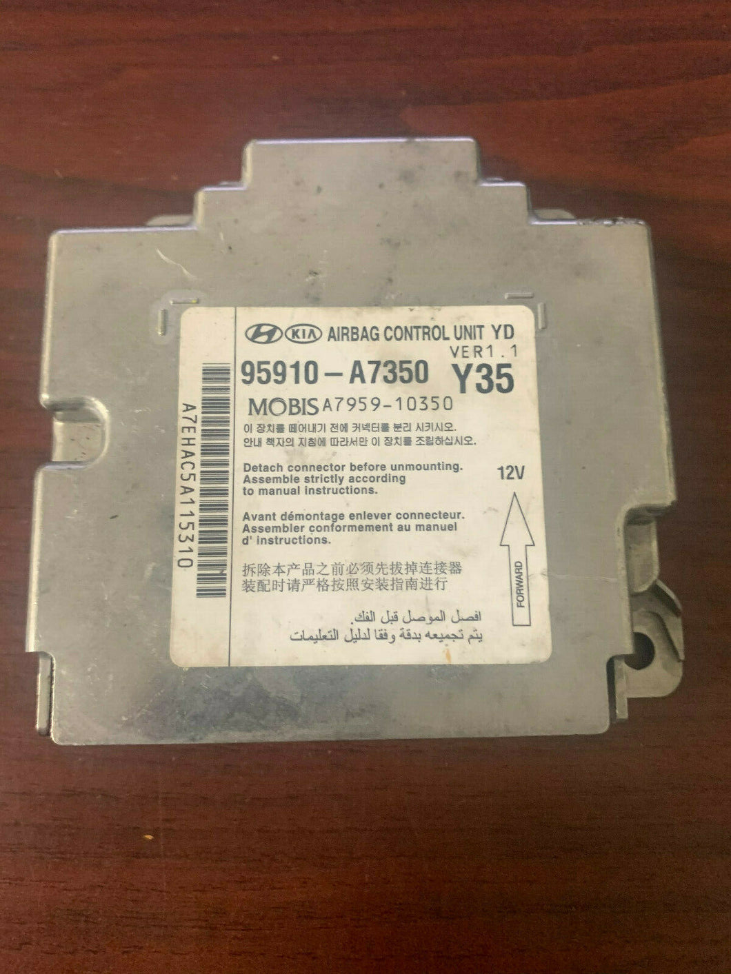 Kia Forte Airbag Control Module P/N 95910A7350 (P)